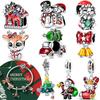 Christmas Series Santa Claus Sock Gift Pendant Snowflake Deer Bead Fit Bracelet Originalcopper Diy Set Women Jewelry Set