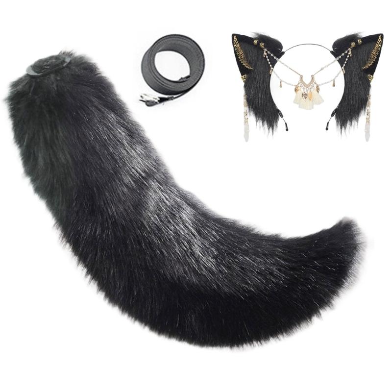 1Pc Foxes Wolf Ears Headband Furry Tail Wolf Ears Wolf Tail for Christmas Halloween Cosplay Party Costume Accessories