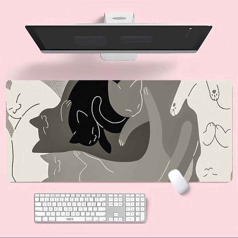 

Kawaii Pink Cat Large Mouse Pad,cute Gaming Mouse Pad,pink Anti-slip Desktop Accessories,very Suitable for Gamers and Office Use 290X250X2MM коричневий