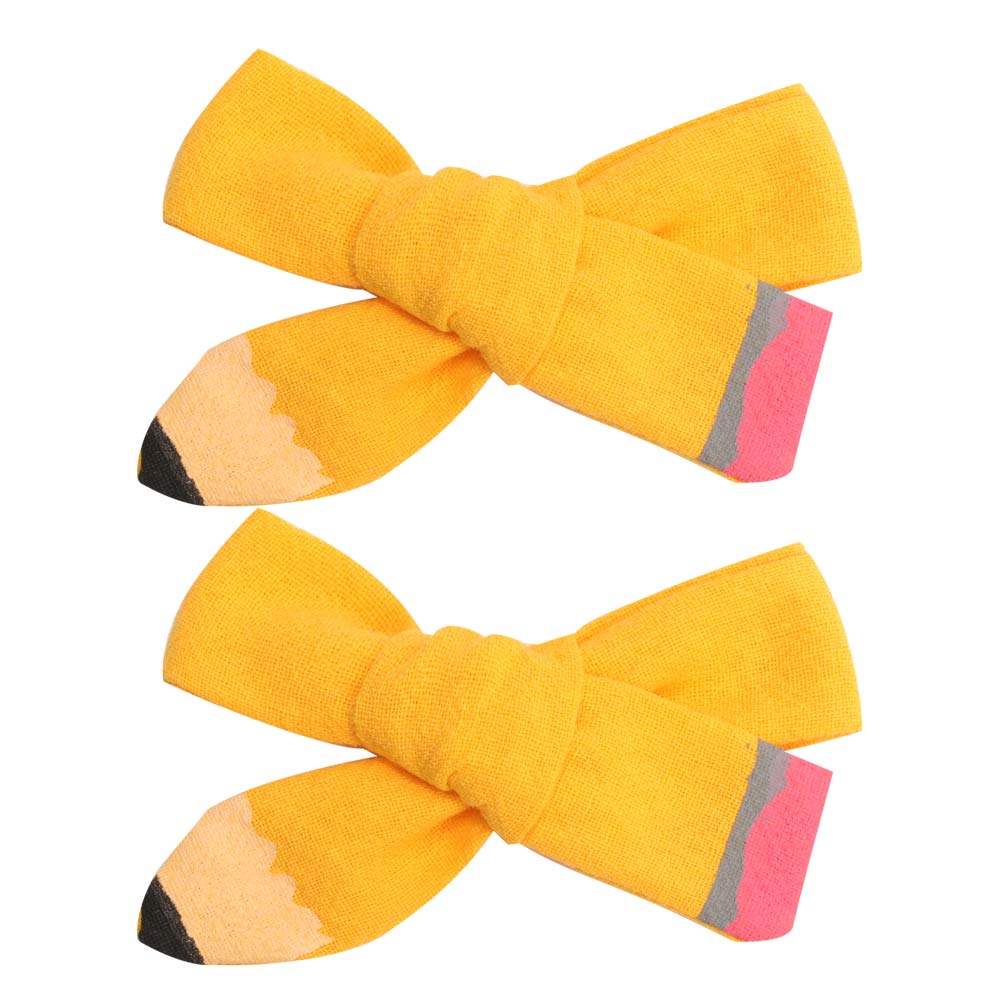 

Back To School Hair Clips Unique Pencil Hairpin For Girls Cute Bows Barrettes Solid Handmade Hairgrips Children Hair Accessories