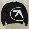 Suéter Masculino BeatStreet Y2K Aphex Twin Tricô Oversized Pulôveres Suéter Gótico Inverno Gráfico Streetwear Mangas Longas Roupas Vintage