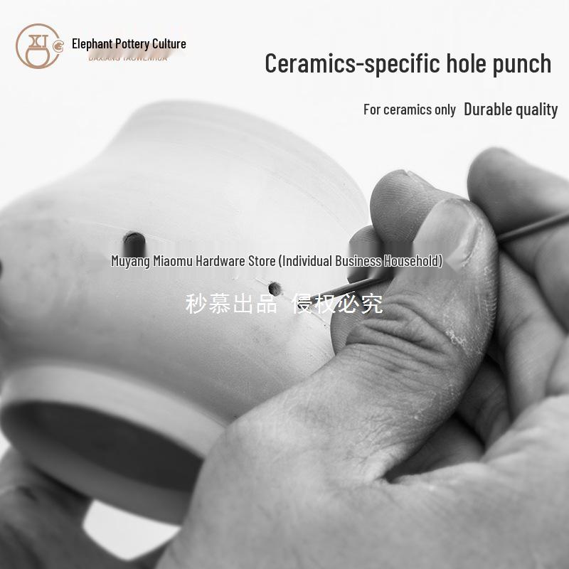 6-Piece Stainless Steel Round Ceramic Pottery Hole Punch Set for Teapot DIY