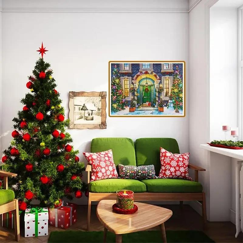 Non-Toxic Christmas Advent Calendar Jigsaw Puzzles Christmas Puzzle Toys Welcoming The Birth Of Jesus 1008Pcs Christmas Puzzles Countdown