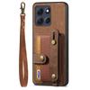 For Motorola Moto G86 Power 5G Case Retro PU Leather Back Phone Cover with Card Holder/Wristband Kickstand