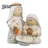 Hand Painted Christmas Sculptures Mini Resin Nativity Figurine for Desktop Decor Holy Family Manger Ornaments Scene Ornaments Compact Religious