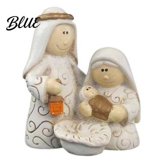 Hand Painted Christmas Sculptures Mini Resin Nativity Figurine for Desktop Decor Holy Family Manger Ornaments Scene Ornaments Compact Religious