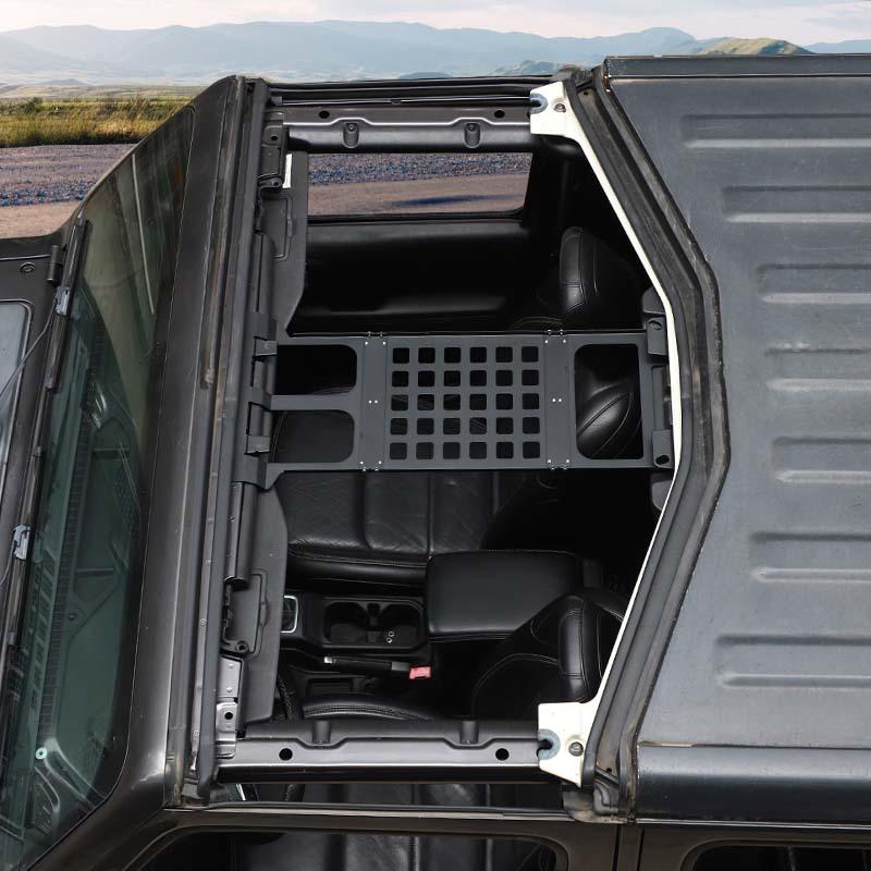 Top Front Roof Rack Shelf Luggage Storage Carrier Shelf For Jeep Wrangler JL For JT Gladiator 2018 Up Interior Accessories ( Iron)