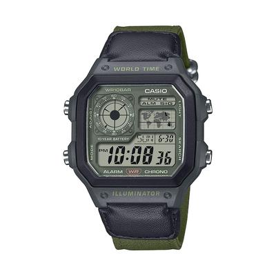 Men's Watch Collection AE-1200WHUB-3AJF Black/Green - Official Japanese Model