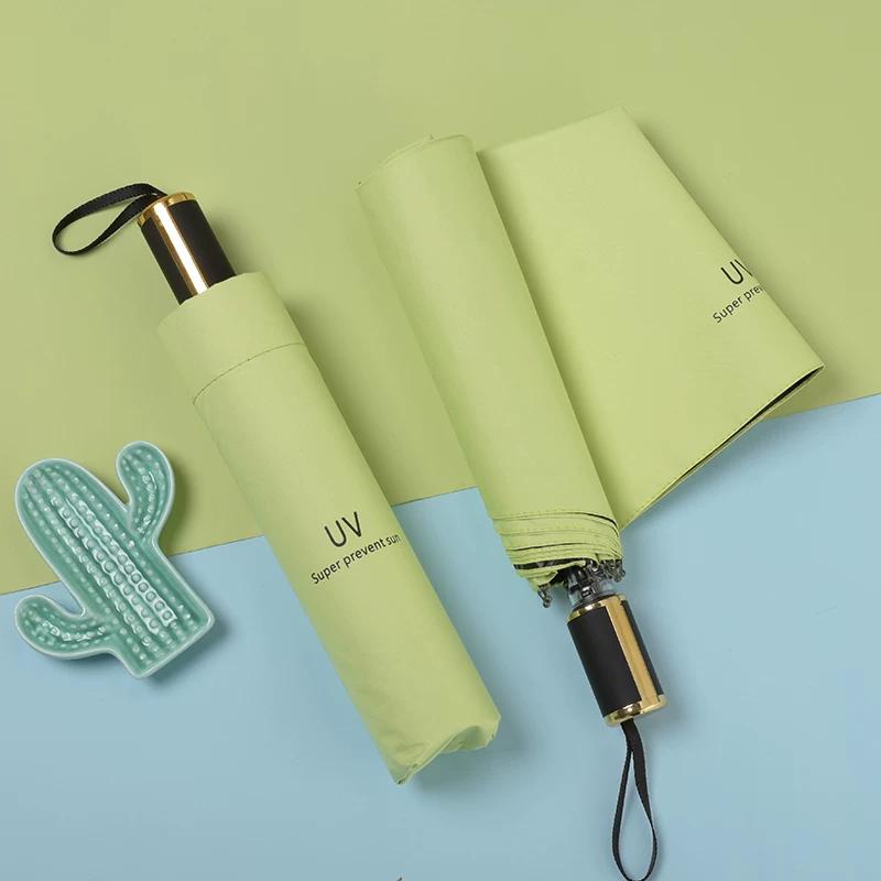 Automatic Umbrella Ins Style Men's and Women's Dual-Use Black Glue Sun Umbrella Sun Protection UV Protection Folding Sun Umbrella