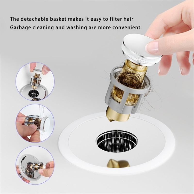 Practical Bathtubs Drain Stoppers And Drain Collector Bounces Designs Without Clog Filter Basket Accessory for Drain