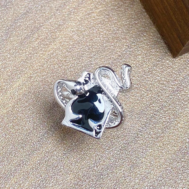 Хэллоуин Панк Змеиный Цир*****Кольцо-перо Серия Змеиный дух Личность Нишевое Хип-хоп Кольцо Девушка Adjustable opening