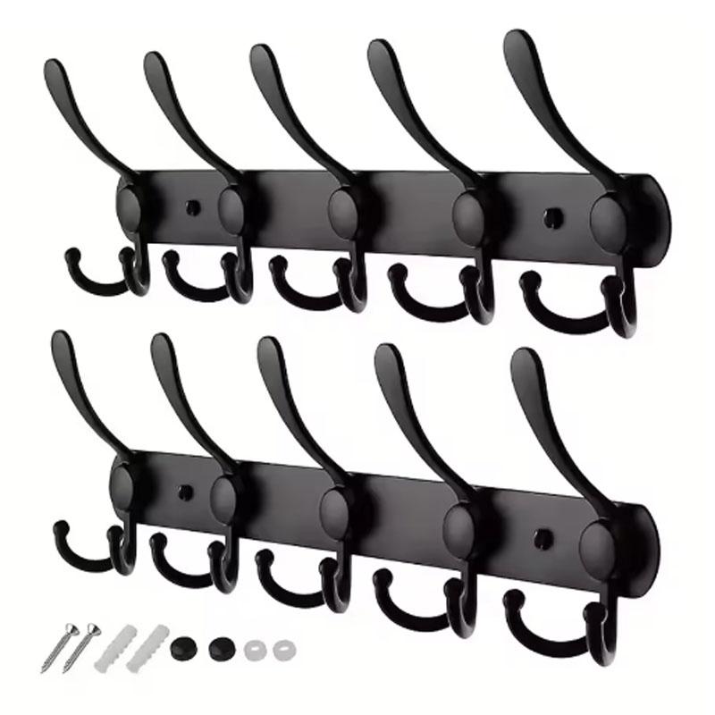 Heavy Duty Black Coat Rack Wall Mount Coat Hooks Wall Hooks for Hanging Hat Rack for Wall Coat Hanger Towel Hooks