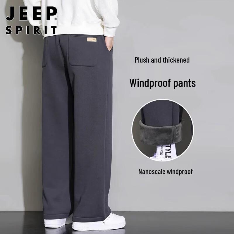 

JEEP SPIRIT Men s Fleece-Lined Straight Leg Casual Pants XL