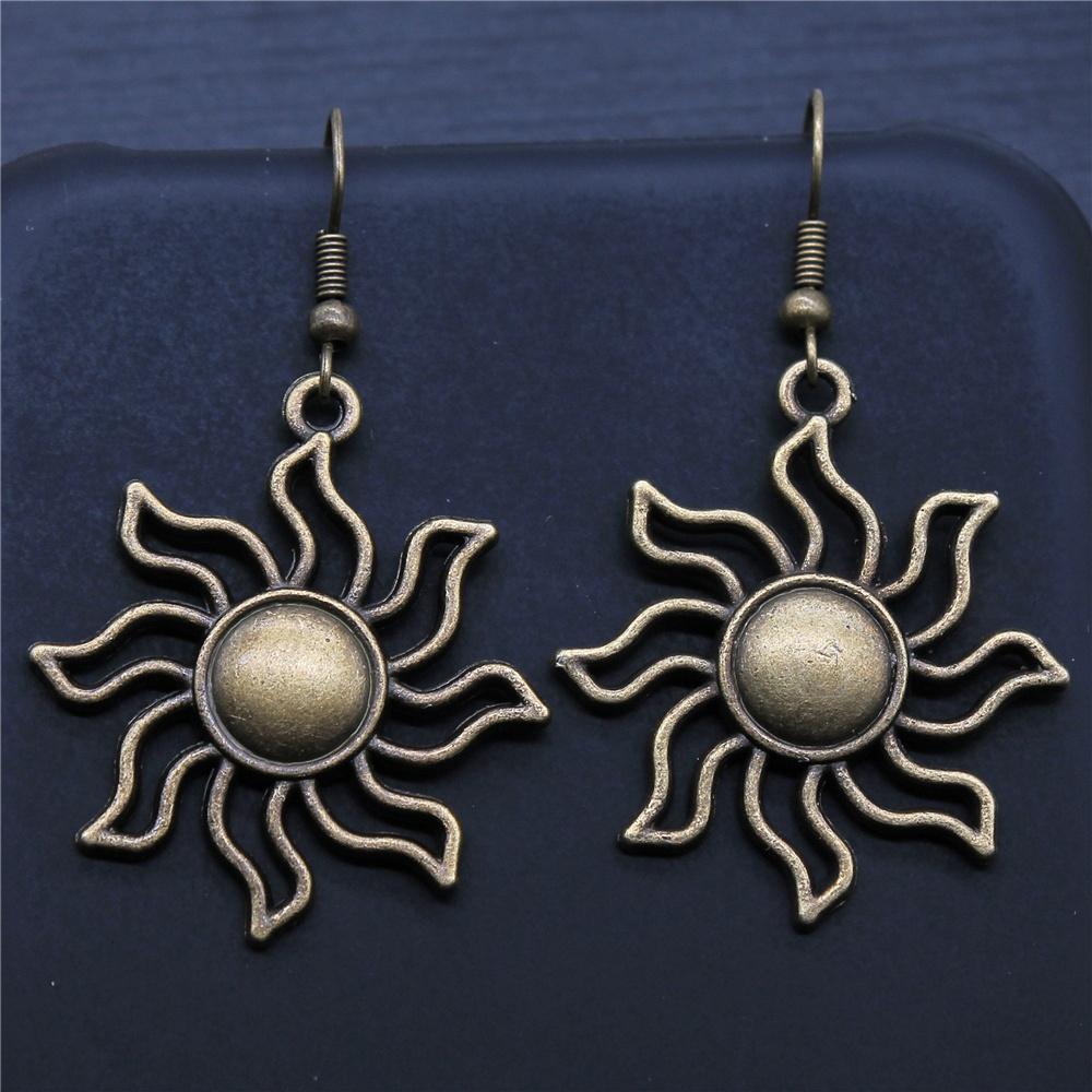 Vintage Totem Earring Sun & Moon Dangle Earrings Geometric Women Dangle Earrings Star Moon Female Korean Jewelry
