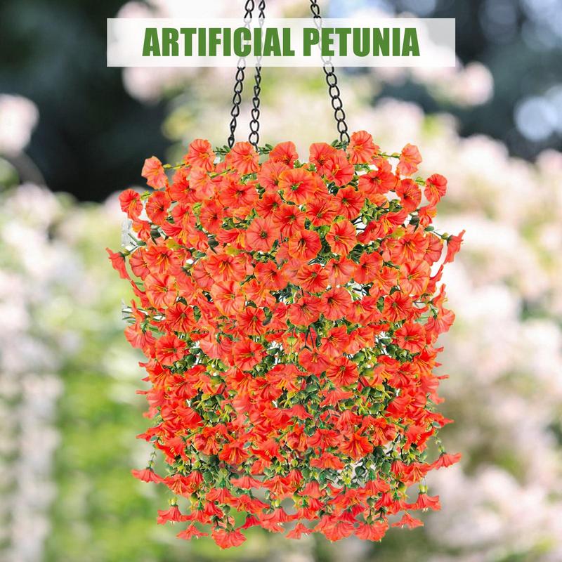 Artificial Morning Glory Flowers Garden Hanging Faux Petunias 2Pcs/set Colorful Everlasting Plants For Porch Garden Decoration