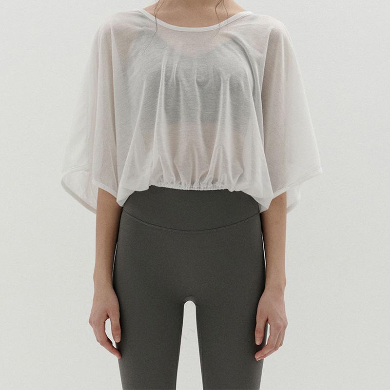 

Легкая дышащая накидка для защиты от солнца Tencel для бега - летний быстросохнущий свободный топ для йоги с открытой спиной из ледяного шелка