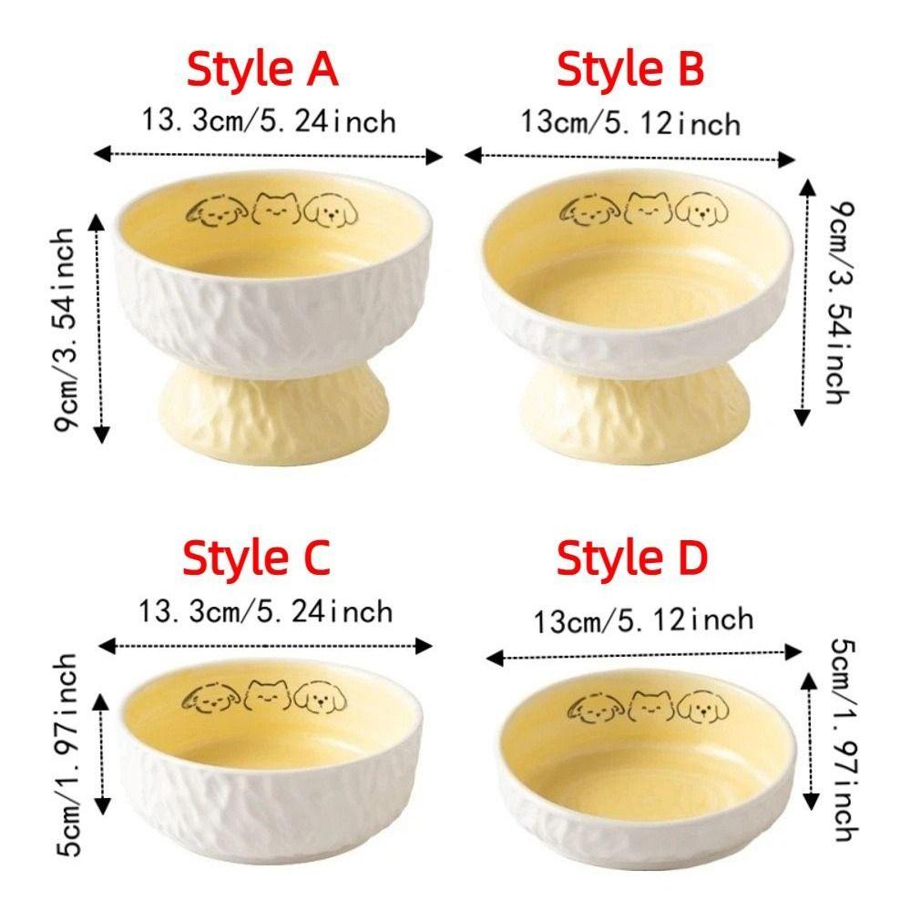 Ceramic Elevated Cat Bowl Anti-Vomiting Raised Pet Feeder Pet Food Water Bowl  Pet Supplies