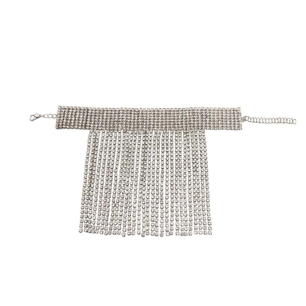 1 Pc Shiny Rhinestone Tassel Foot Chain Diamond Anklet Women Leg Jewelry Accessory