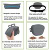 Portable Dog Treat Bag Silicone Magnetic Closure Pet Outdoor Feeder Bag Hands-Free Soft Puppy Snack Pouch Pet Walking