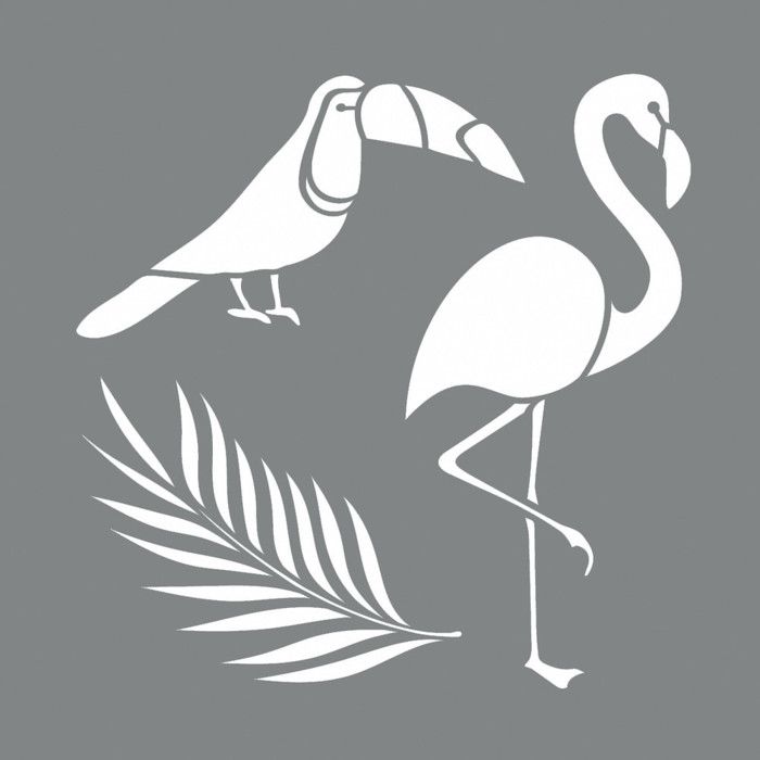 Pochoir Tropical, 20,32x20,32cm, 2pces