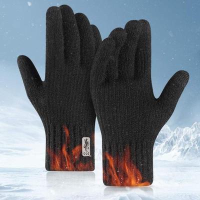 Herren Strickhandschuhe Winter Winddicht Reiten Touchscreen Handschuhe Kamel Fleece Warm Studentenhandschuhe