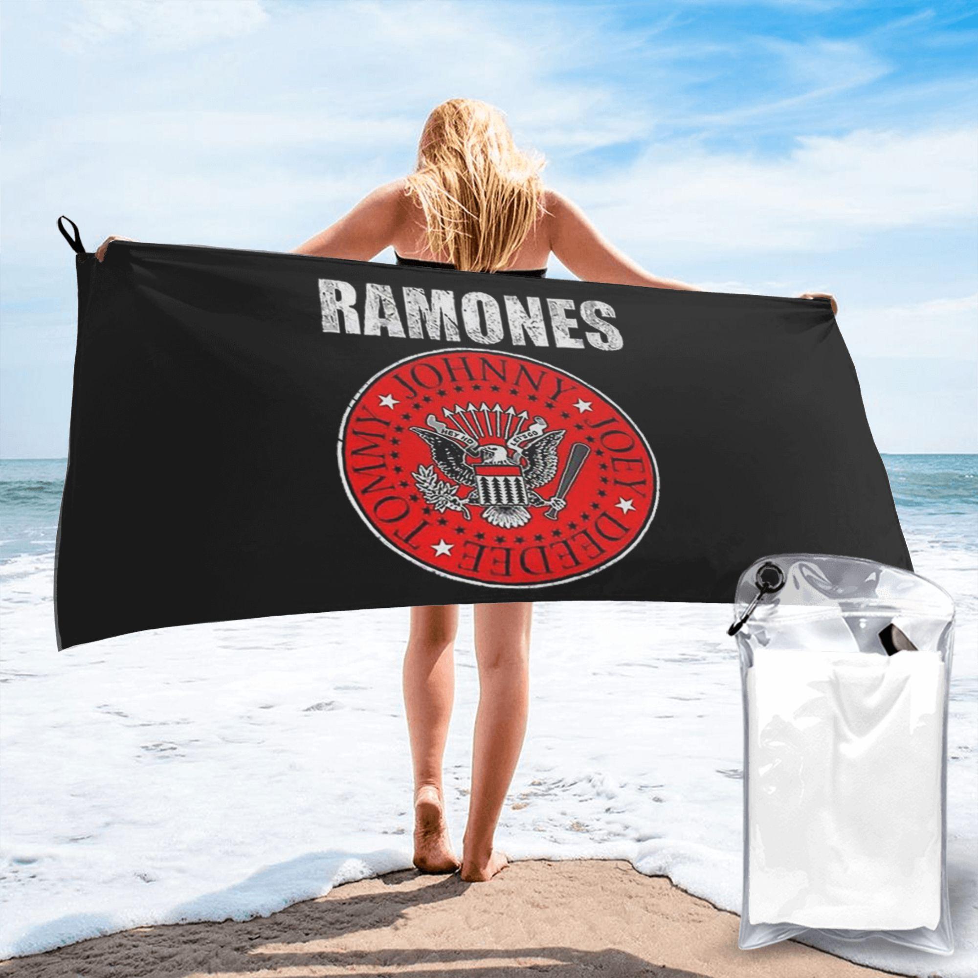 

Пляжное полотенце Ramone Merch Мягкая микрофибра Быстросохнущее Впитывающее Быстрые полотенца для йоги W40*H60(CM)