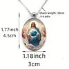 A light of faith Jesus holy blessing pendant Christian faith gift time gem glass pendant necklace suitable for men and women to wear every day