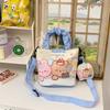 Cute Cartoon Water Bucket Bag With Little Bear Rabbit Print Designl For Casual Daily Use
