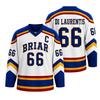 Unisex Langarm Eishockey Trikot Nummer 44 Briar Graham Design Klassische Sportbekleidung für Damen und Herren Bequeme Passform