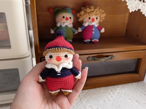 Cute Circus Clown Pendant Crochet Material Bag Handmade DIY Woolen Knitting Doll To Pass The Time During Pregnancy