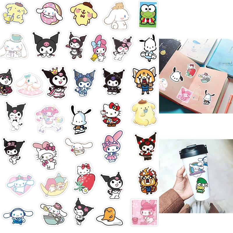 100pcs Sanrio Kuromi Melody Waterproof Reusable Sticker Luggage Decor