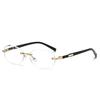 Retro Rimless Oval Women Sunglasses Fashion Designer Gradient Lens UV400 Protection Stylish Sun Glasses for Men and Women