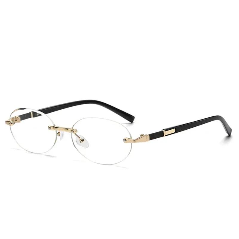 

Retro Rimless Oval Women Sunglasses Fashion Brand Designer Cutting Edge Personalized Shades Gradient Lens Uv400 Men Sun Glasses As the picture