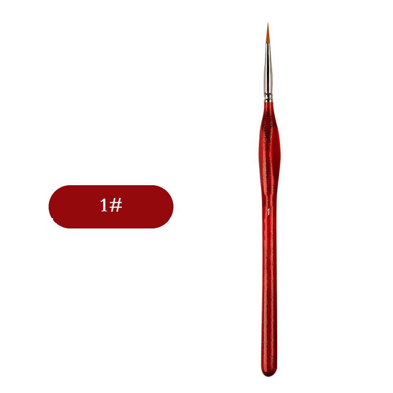 Wolf Hair Fine Line Brush - Black Triangular Birch Handle for Nail Art and Watercolor Detailing