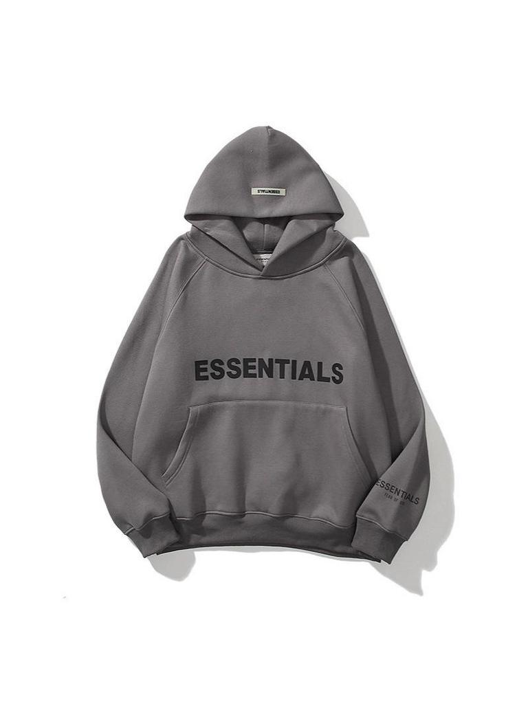 Fear of God Essentials Unisex Fleece Hoodie - Trendy Printed Sweatshirt