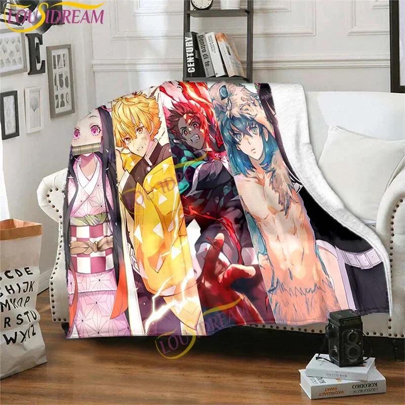 Japanese Anime Demon Slayer Printed Blanket Living Room Bedspread Sofa Travel Office Throw Blanket Quilt 5 Size
