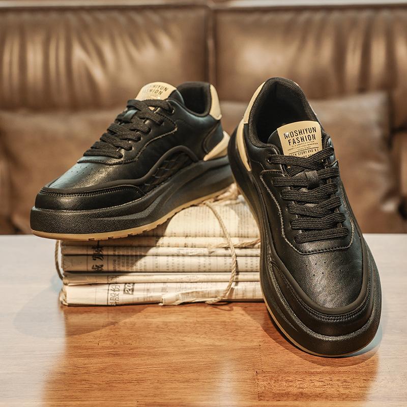 Men's Shoes Spring and Autumn New High-end Men's Sports and Leisure Versatile Thick-soled Heightening Non-slip Small White Board Shoes