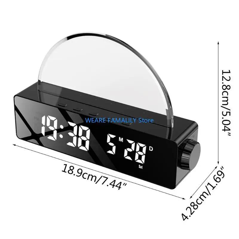 P8DE Alarm Clock for Bedroom Bedside with Simulation Dual-Alarms Night-Light