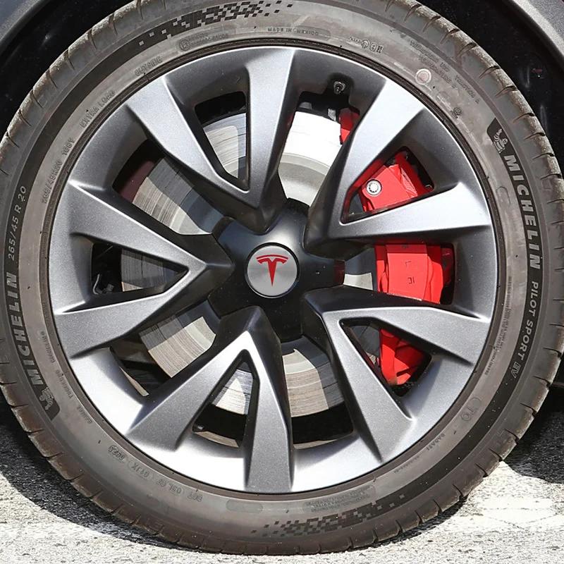 4Pcs 56mm/60mm Tesla Car Wheel Center Hub Cap For Model 3 Model Y Model X Model S Auto Rim Cover Decorate Stickers Accessories