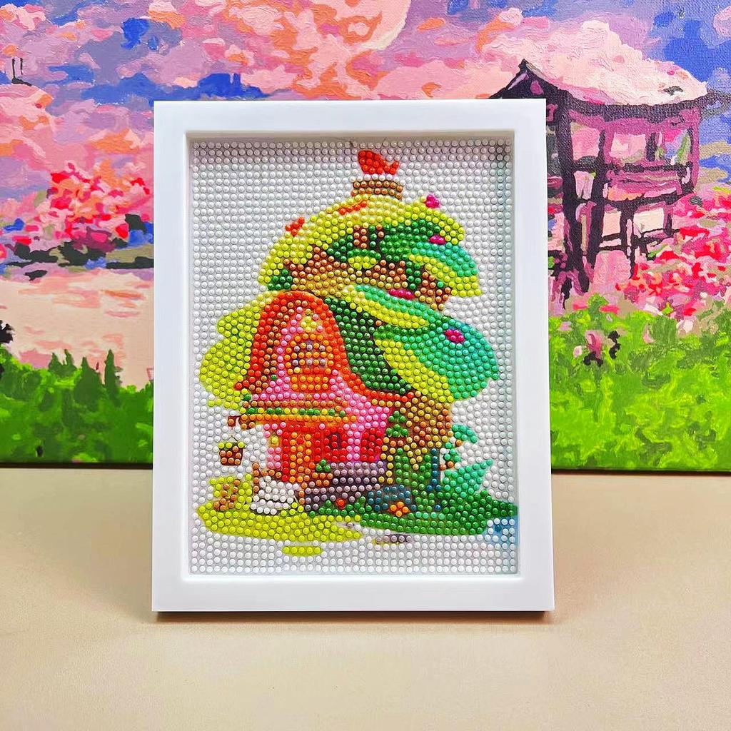 Cartoon Diamond Painting Children's Handmade Diy Diamond Stickers Bedroom Living Room Decorative Painting Masonry Painting with Photo Frame.