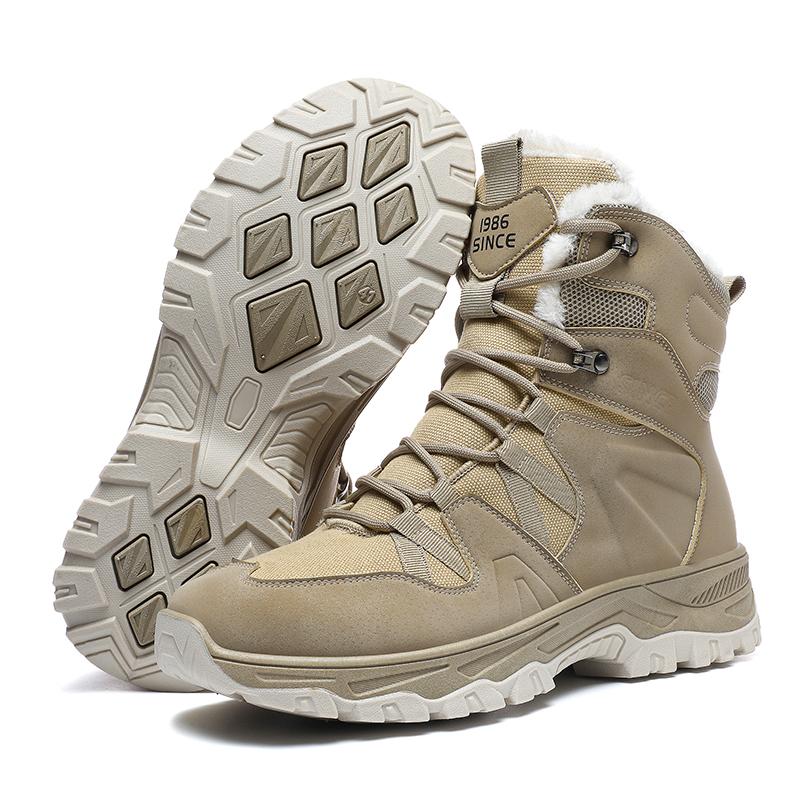 Outdoor Hiking Shoes Winter Velvet Thick Cotton Shoes Desert Boots Outdoor Wear-resistant Hiking Hunting Training Winter Boots 39