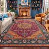Persian-style Blue Living Room Carpet Retro Ethnic Non-slip Washable Bedroom Decoration Rug Home Dining Room Area Plush Foot Mat