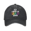 LGBTQ Rainbow Baseball Cap Vintage Distressed Denim Gay Pride LGBT Awareness Ally Snapback Cap Unisex  Outdoor All Seasons Caps