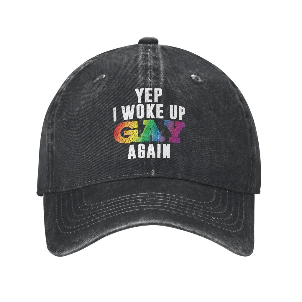 LGBTQ Rainbow Baseball Cap Vintage Distressed Denim Gay Pride LGBT Awareness Ally Snapback Cap Unisex  Outdoor All Seasons Caps