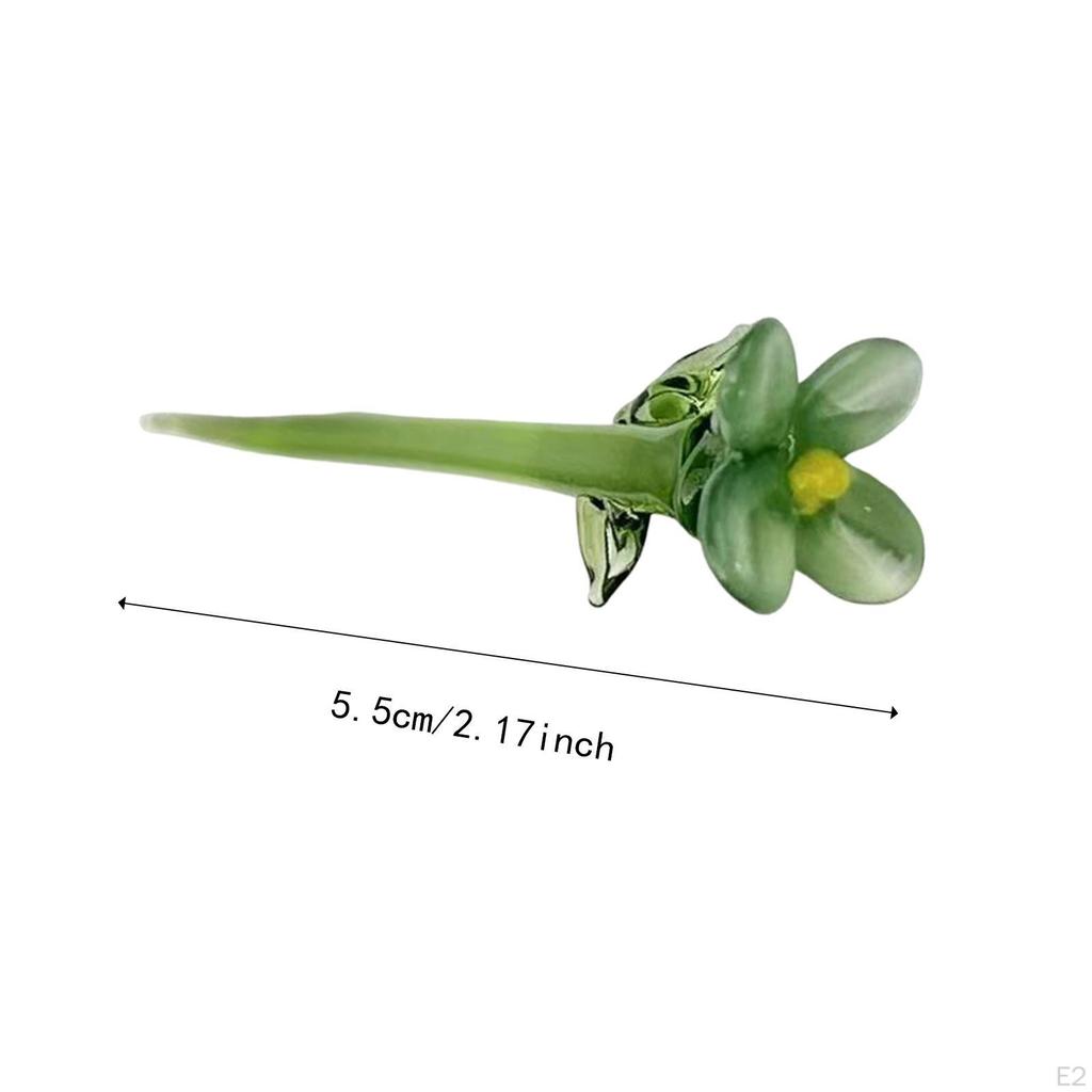Mini Glass Flower Artificial Crafts Decorative Ornament Decoration for Mom Wife Mother's Day