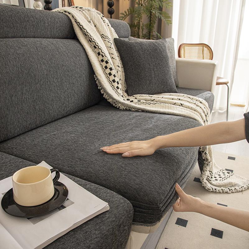 Thicken Jacquard Sofa Seat Cushion Covers,Stretch Sectional Couch Slipcover Furniture Protector For Kids, Pets Machine Washable