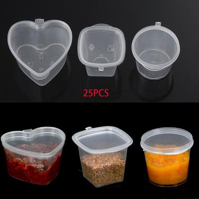 25Pcs Disposable Plastic Takeaway Pigment Paint Box Palette Sauce Cup Food Containers