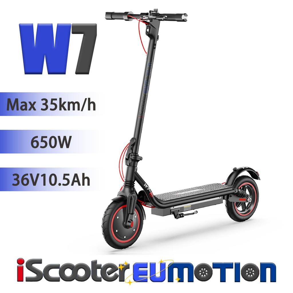 2025 New Folding Electric Scooter APP Control & LCD Display City E-Scooter, 650W & 45km/h & 36V10.5Ah iScooter W7 Commuter E-Scooter