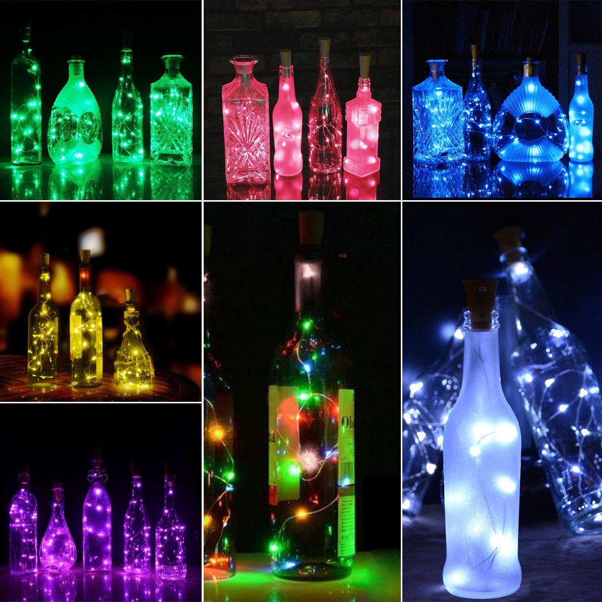 Solar Powered LED Cork Shaped LED String Light Wine Bottle Lamp Party Celebration Decor