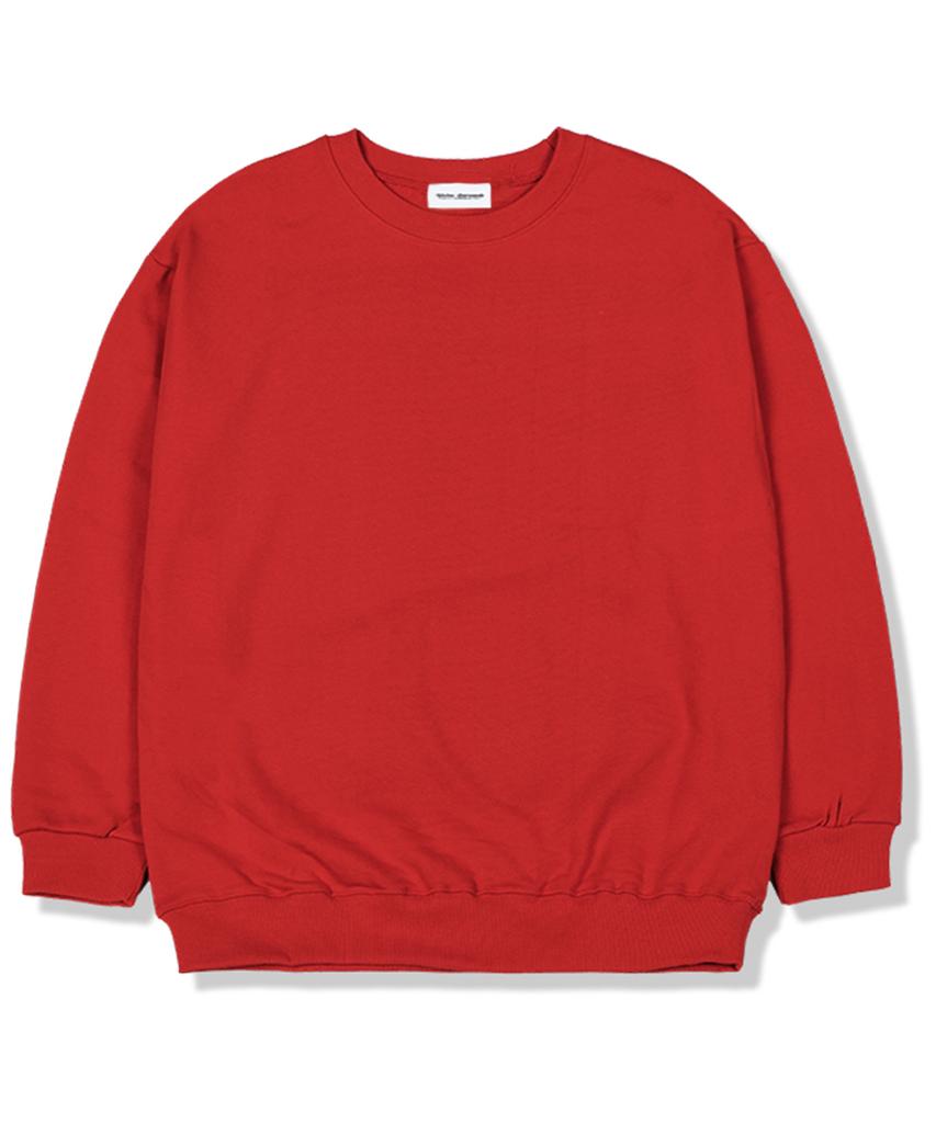 UNION GARMENTS Plain Fleece-Lined Oversized Sweatshirt Red